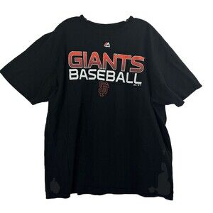 Majestic San Francisco Giants Tee Shirt Ring Spun Cotton Soft Feel XXL Black